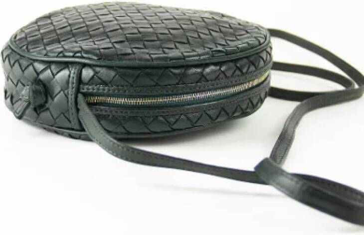 Bottega Veneta Vintage Tweedehands Zwarte Stoffen Crossbody Tas Zwart Dames