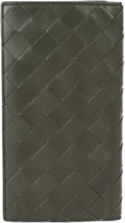 Bottega Veneta Vintage Tweedehands Zwarte Leren Bottega Veneta Portemonnee Zwart Dames