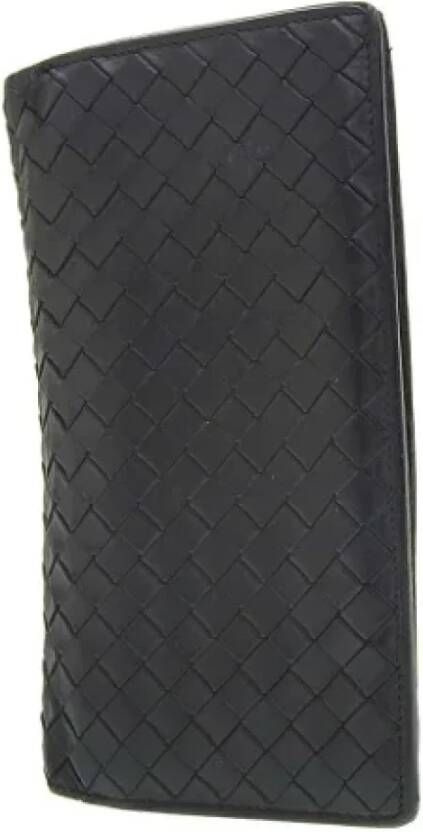 Bottega Veneta Vintage Stijlvolle tweedehands leren portemonnees Zwart Dames