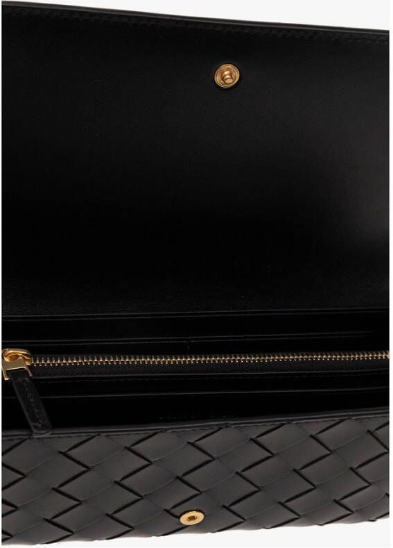 Bottega Veneta Intrecciato leather wallet Zwart Dames
