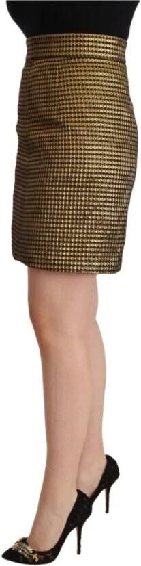 Boutique Moschino Black Gold A-line Above Knee Casual Skirt Zwart Dames