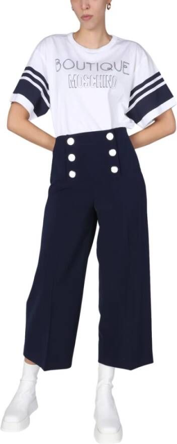Boutique Moschino Wide Trousers Blauw Dames