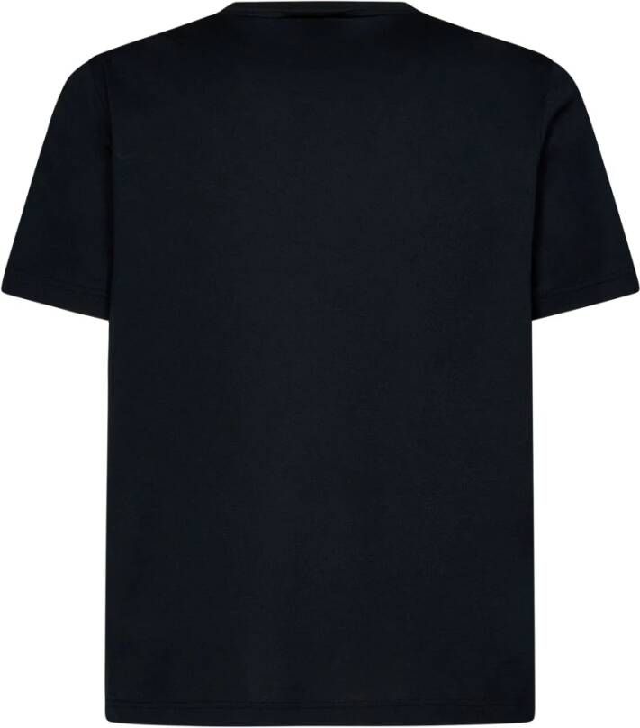 Brioni Zwart Katoenen T-Shirt met Geborduurd Logo Zwart Heren