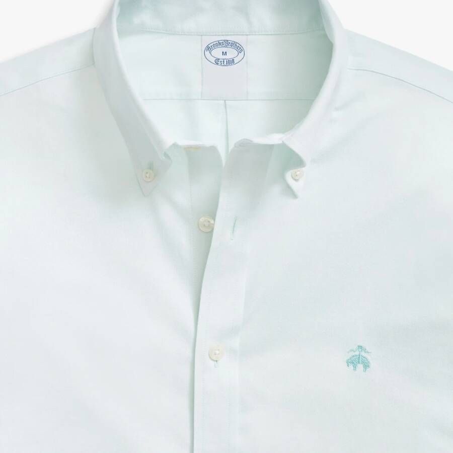 Brooks Brothers Lichtgroen Regular Fit Non-Iron Stretch Katoenen Overhemd met Button Down Kraag Green Heren