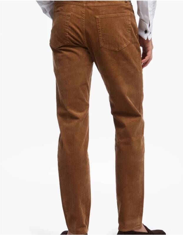Brooks Brothers Milano Slim-Fit broek corduroy Bruin Heren