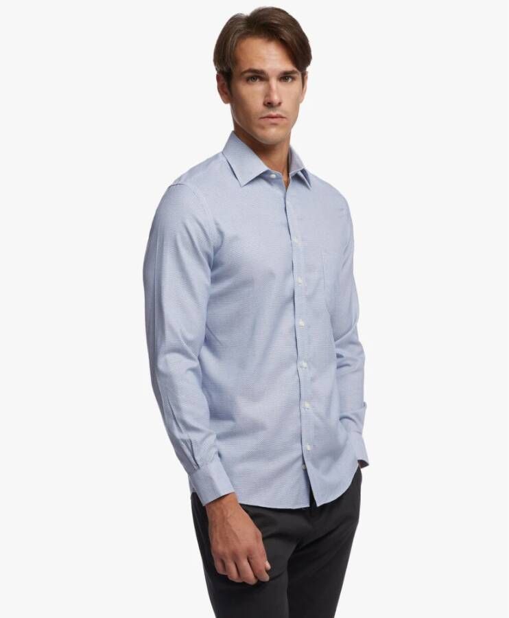Brooks Brothers Milano Slim-fit niet-ijzerstemmingshemd Dobby Ainsley-kraag Blauw Heren