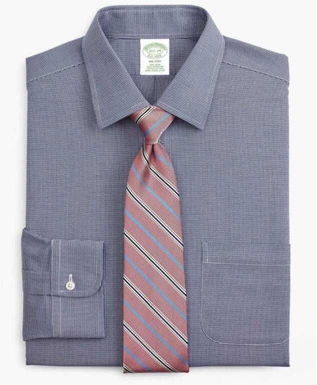 Brooks Brothers Milano Slim-fit niet-ijzerstemmingshemd Dobby Ainsley-kraag Blauw Heren