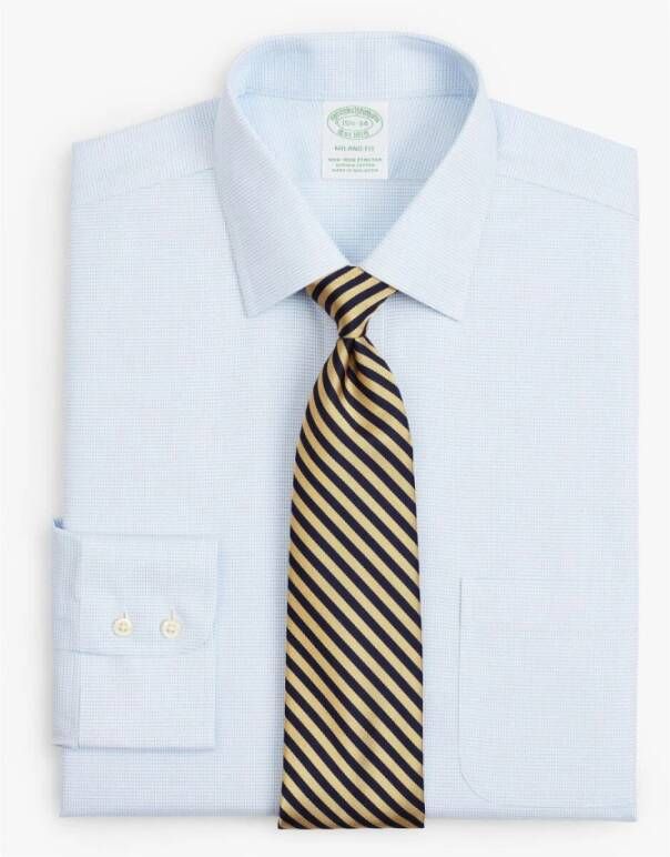 Brooks Brothers Milano Slim-fit niet-ijzerstudie shirt twill ainsley kraag Blauw Heren