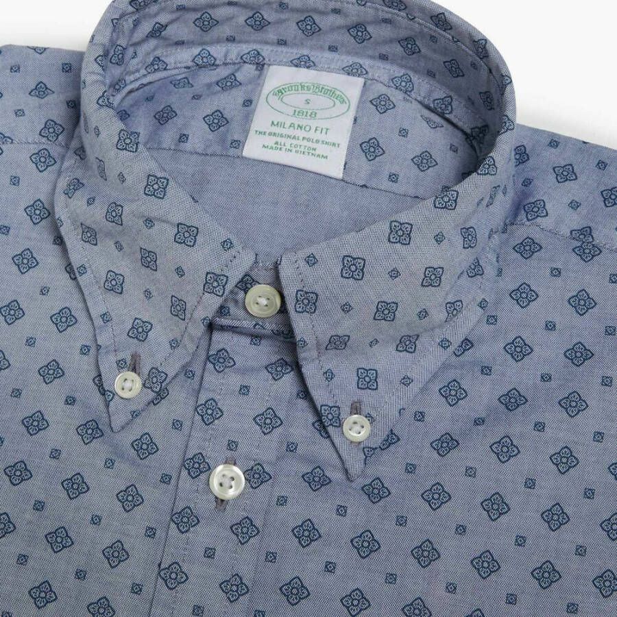Brooks Brothers Milano Slim-Fit Sport Overhemd Broad Cloth button-down kraag Blauw Heren