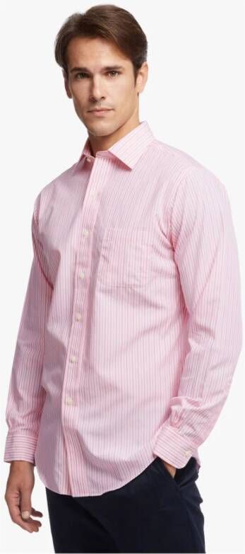 Brooks Brothers Regent Regular-fit niet-ijzer overhemd Oxford Stretch Ainsley Collar-Check Roze Heren