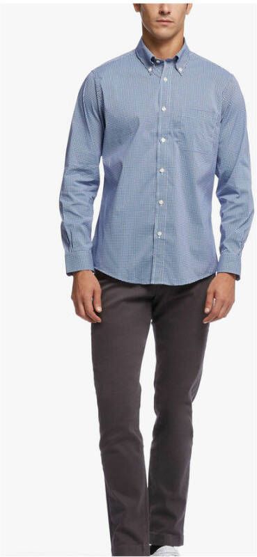 Brooks Brothers Regent Regular-Fit Sport Shirt BrooksStretch Performance Series Blauw Heren