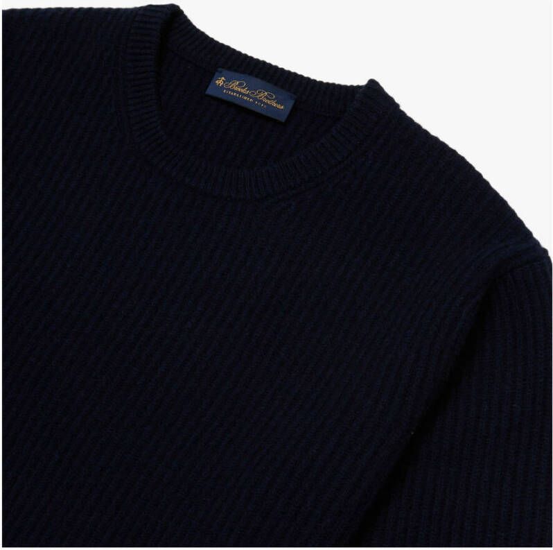 Brooks Brothers Geribbelde wol en kasjmiertrui Blauw Heren