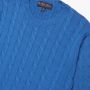 Brooks Brothers Supima Katoenen Kabelgebreide Trui met Ronde Hals Blue Heren - Thumbnail 2