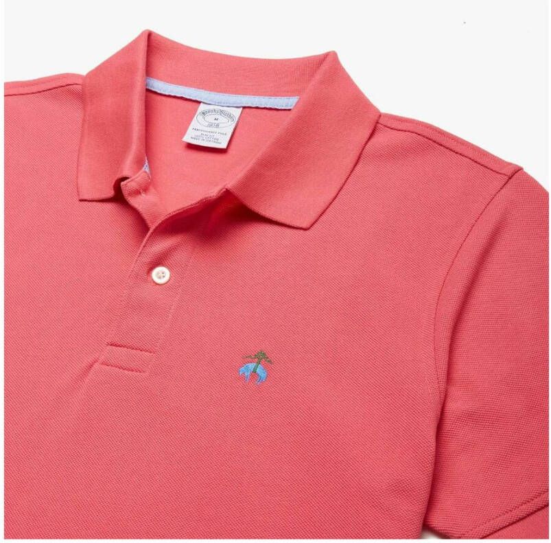 Brooks Brothers Slim-fit korte mouwen pique poloshirt Roze Heren