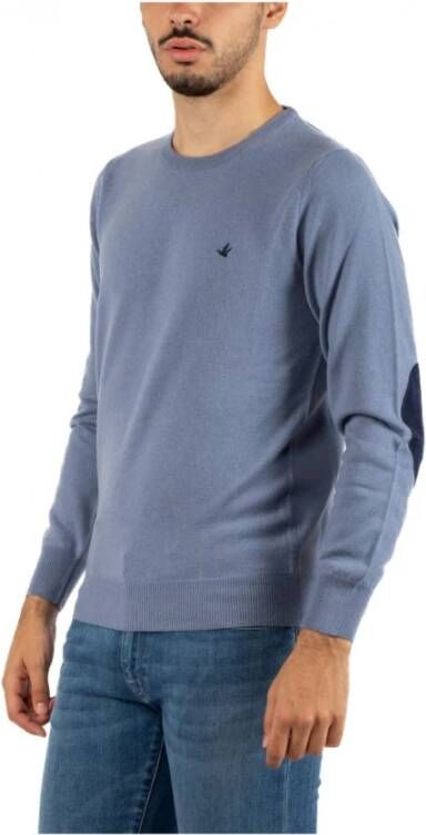 Brooksfield Round-neck Knitwear Blue Heren