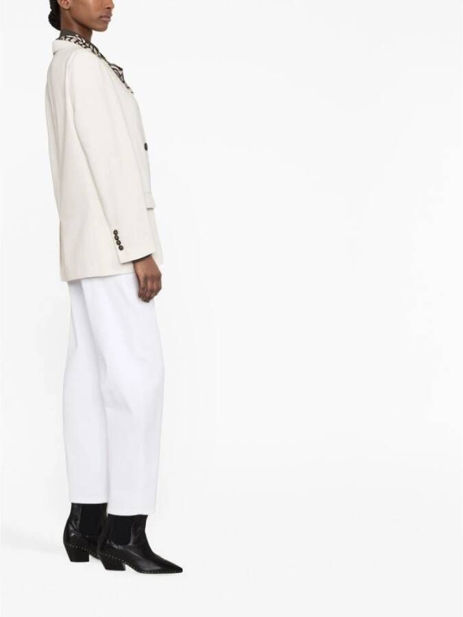 BRUNELLO CUCINELLI Beige Jas met Sjaal Detail Beige Dames