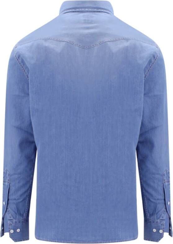 BRUNELLO CUCINELLI Denim Shirts Blauw Heren