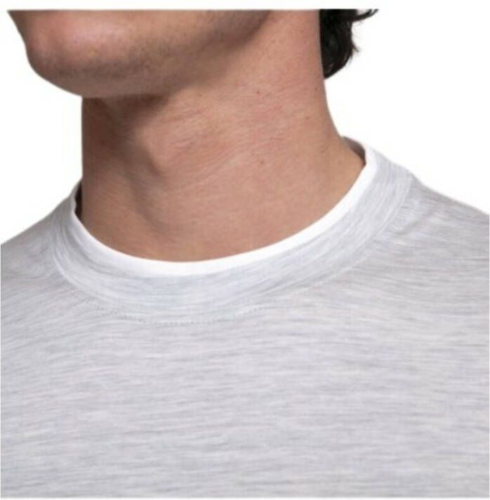 BRUNELLO CUCINELLI Licht ronde nek T-shirt met inzetstukken Wit Heren