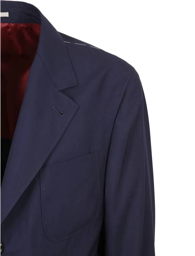 BRUNELLO CUCINELLI Luxe Wol Zijde Jas Blue Heren