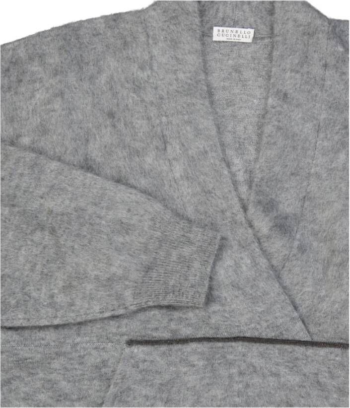 BRUNELLO CUCINELLI Mohair Wol Trui Gray Heren