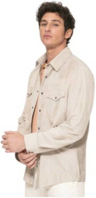 BRUNELLO CUCINELLI Suede lederen overschot Beige Heren