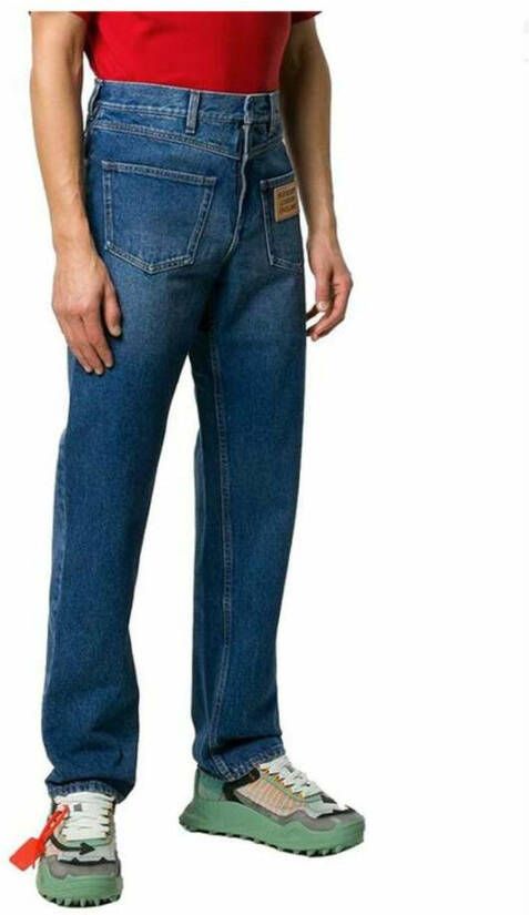 Burberry Moderne Statement Straight Jeans Blauw Heren