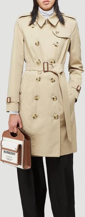 Burberry Moderne Katoenen Trenchcoat Bruin Dames