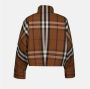 Burberry Bruine Geruite Jassen met Opstaande Kraag en Verborgen Rits Brown Dames - Thumbnail 3