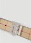 Burberry Gebobbeld Leren Check Riem Beige - Thumbnail 2