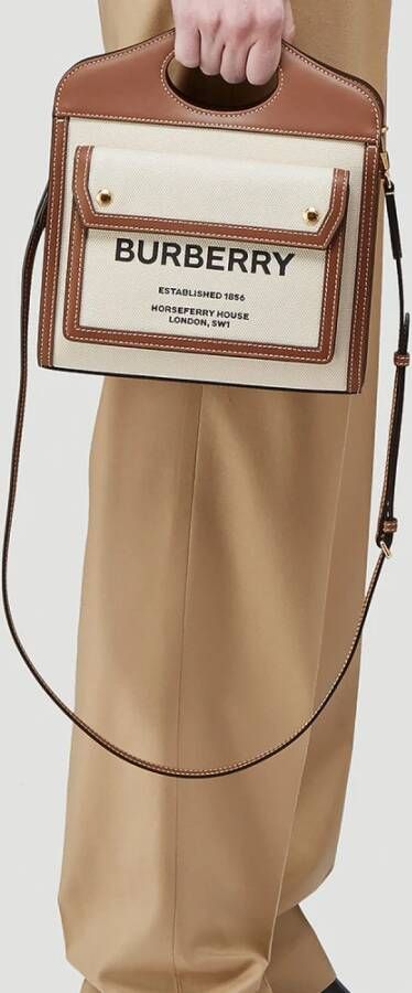 Burberry Innovatieve Canvas Handtas Bruin Dames