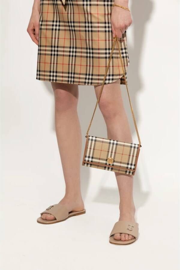Burberry Hannah portemonnee met ketting Beige Dames