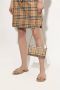 Burberry Beige Geruite Ketting-Trim Clutch Tas Beige Dames - Thumbnail 2
