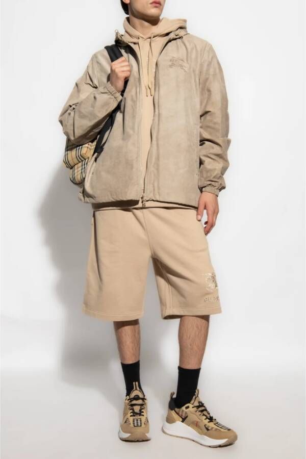 Burberry Tidan hoodie met logo Beige Heren