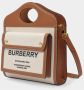 Burberry Katoenen Schoudertas met Twee Compartimenten Beige Dames - Thumbnail 2