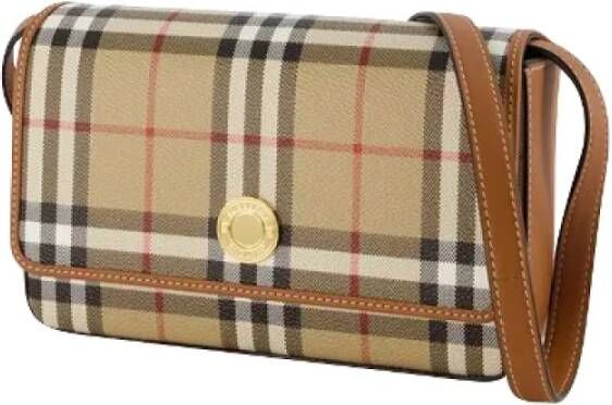 Burberry Beige Leren Hampshire Hobo Tas Beige Dames