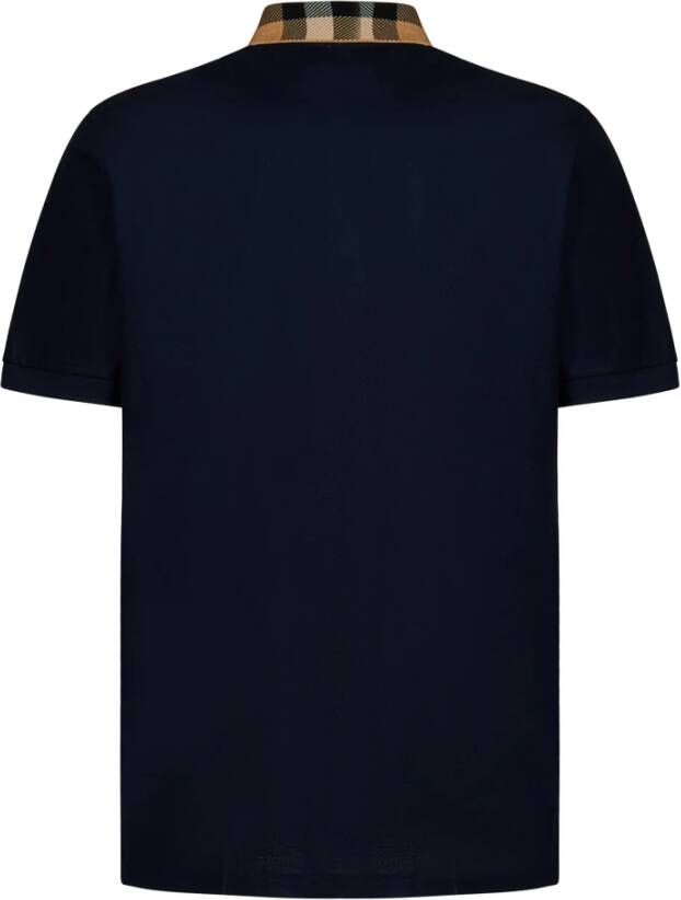 Burberry Navy Slim Fit T-shirts en Polos Blue Heren