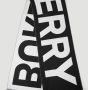 Burberry Logo Sjaal Franjes Wol Unisex Black Heren - Thumbnail 4