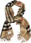 Burberry Geruite Cashmere Gebreide Sjaal Beige Dames - Thumbnail 2