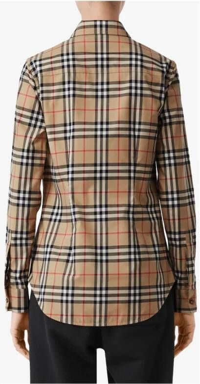 Burberry Slim-Fit Vintage Check Overhemd Beige Dames