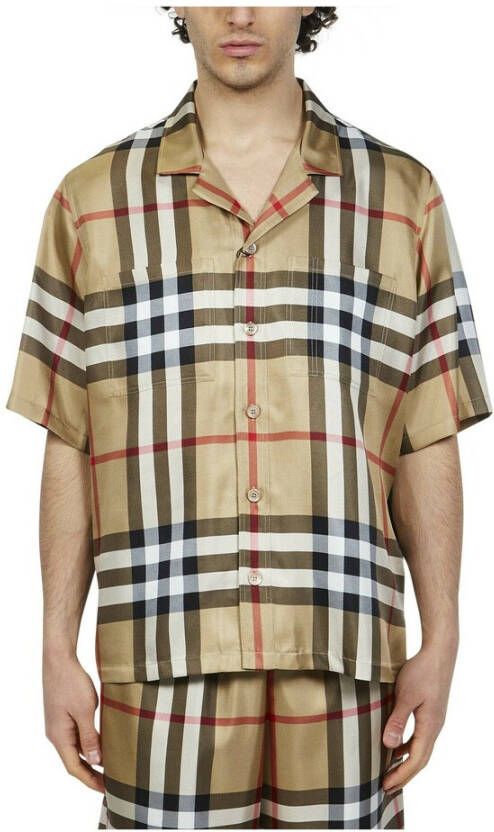 Burberry Shirt met korte mouwen Beige Heren