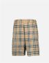Burberry Beige Shorts met Elastische Taille en Check Print Multicolor Heren - Thumbnail 2