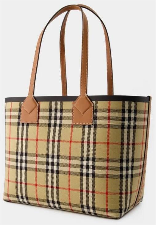 Burberry London Tote Tas Katoen Bruin Dames