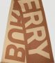Burberry Logo Jacquard Wollen Sjaal Beige Dames - Thumbnail 2