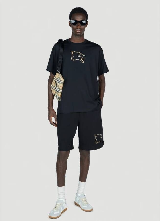 Burberry Katoenen T-Shirt met Grafische Print Zwart Heren