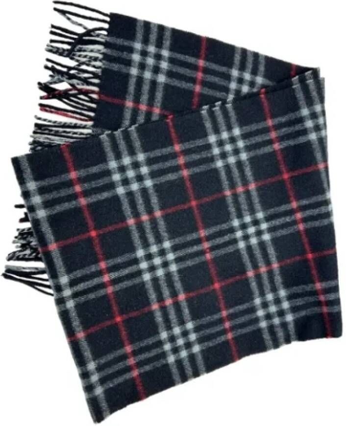 Burberry Vintage Pre-owned Cashmere scarves Blauw Dames