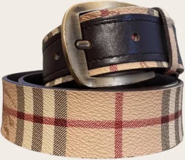 Burberry Vintage Pre-owned Leather belts Bruin Heren