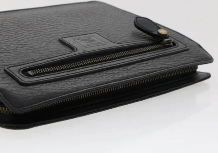 Burberry Vintage Pre-owned Leather clutches Black Dames