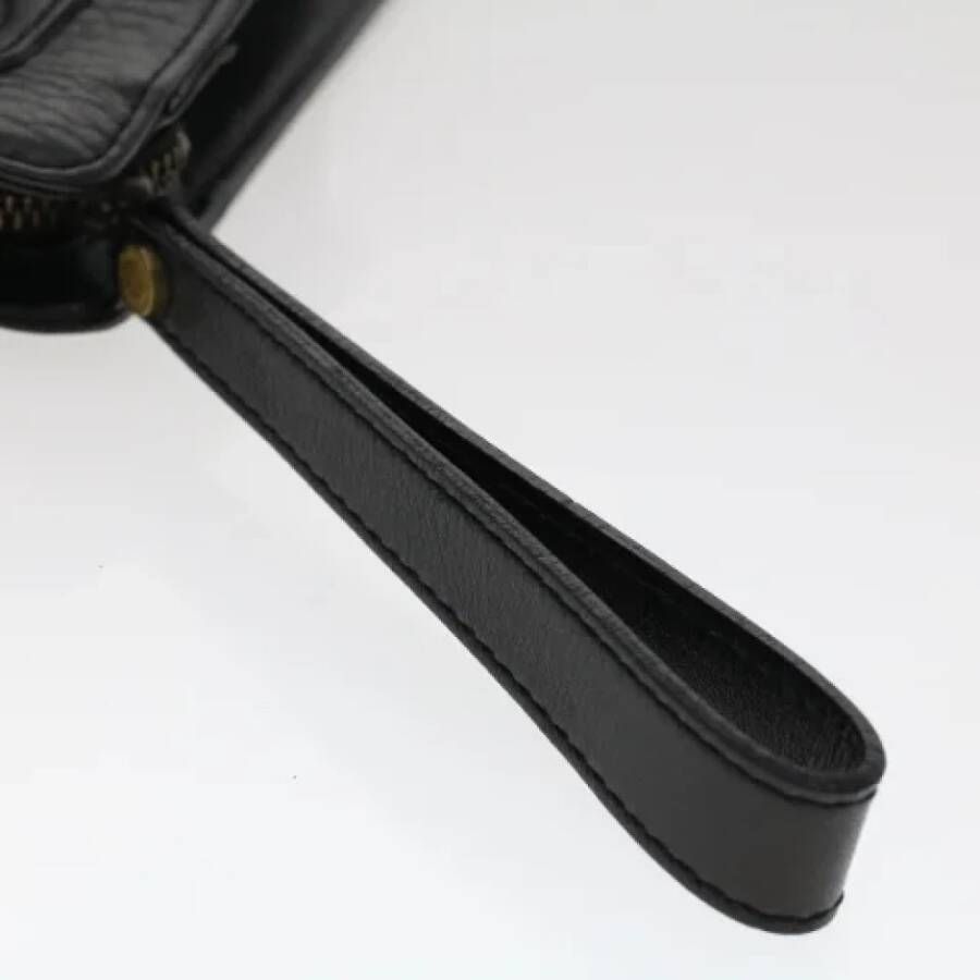 Burberry Vintage Pre-owned Leather clutches Black Dames