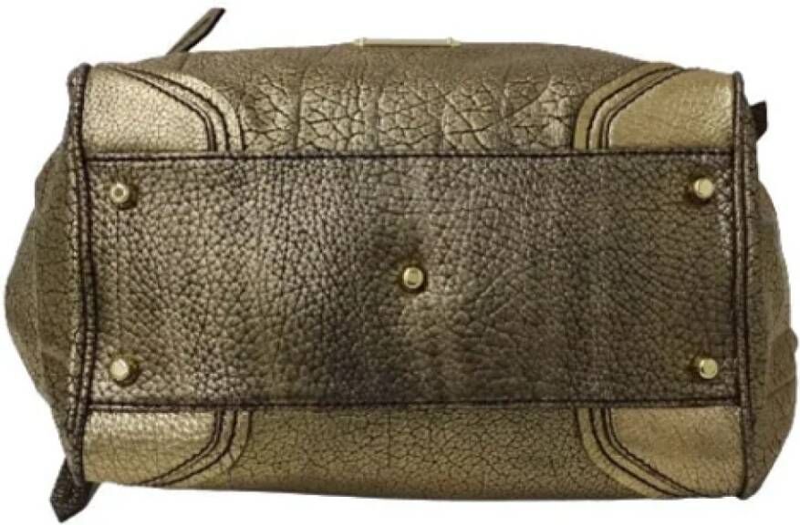 Burberry Vintage Pre-owned Leather handbags Geel Dames