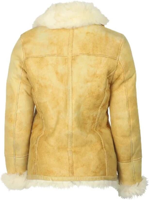 Burberry Vintage Pre-owned Leather outerwear Geel Dames